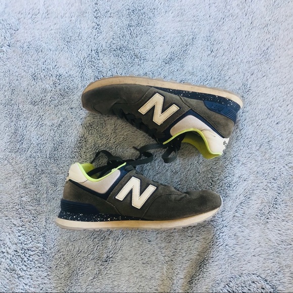 New Balance 574 Hi-Viz Sneakers - Picture 1 of 4